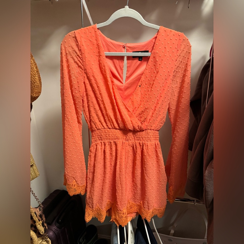 Lulus coral romper